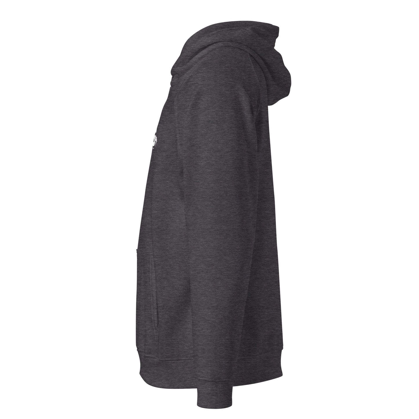 Dark gray hoodie on a white background