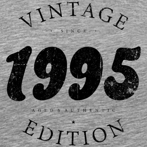 Vintage since 1995 text on a gray background