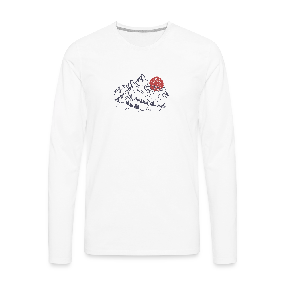 Men's Premium Long Sleeve T-Shirt – Mountain Bike MTB Adventure Edition - white