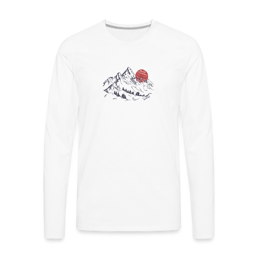 Men's Premium Long Sleeve T-Shirt – Mountain Bike MTB Adventure Edition - white