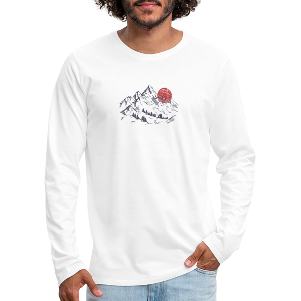 Men's Premium Long Sleeve T-Shirt – Mountain Bike MTB Adventure Edition - white