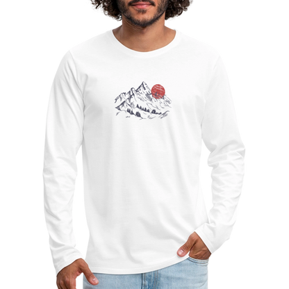 Men's Premium Long Sleeve T-Shirt – Mountain Bike MTB Adventure Edition - white