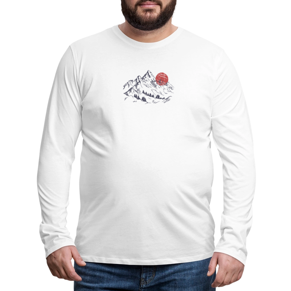 Men's Premium Long Sleeve T-Shirt – Mountain Bike MTB Adventure Edition - white