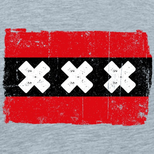 Flag design with red, black, and white colors on a textured background