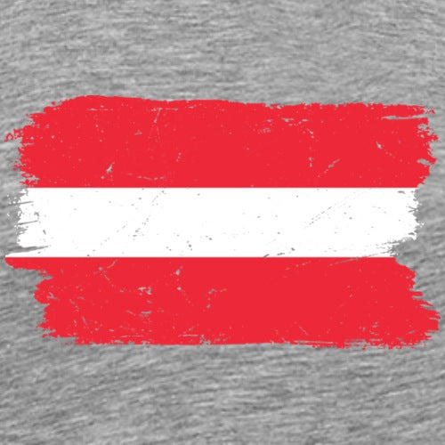 Gray sweatshirt with red and white brushstroke design