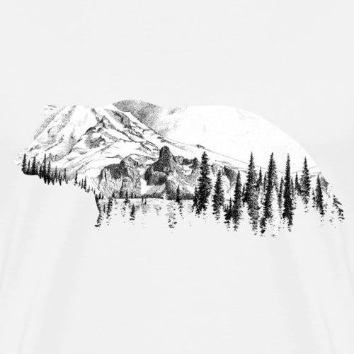 Bear silhouette in woodland setting symbolizing wild nature.