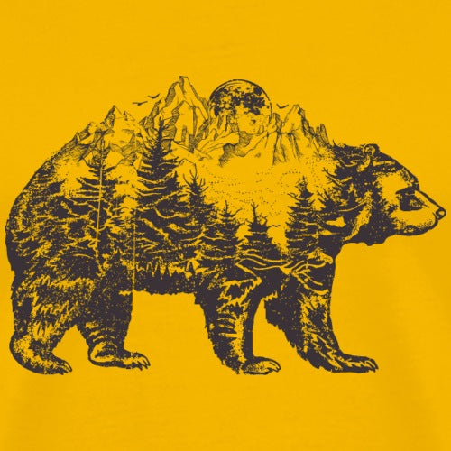 Wild bear illustration symbolizing raw nature and adventure.