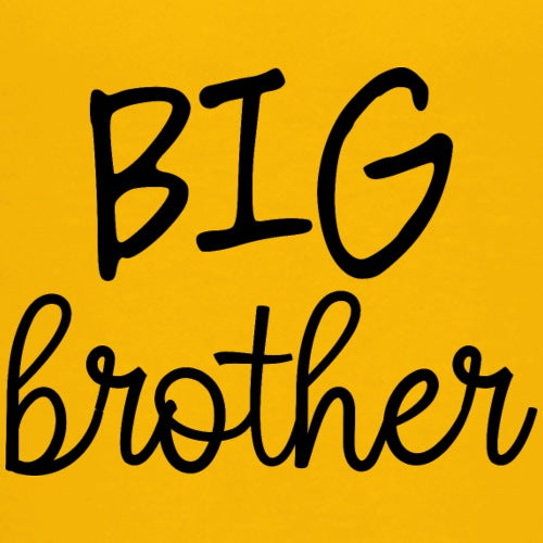 BIG brother in black on a yellow background