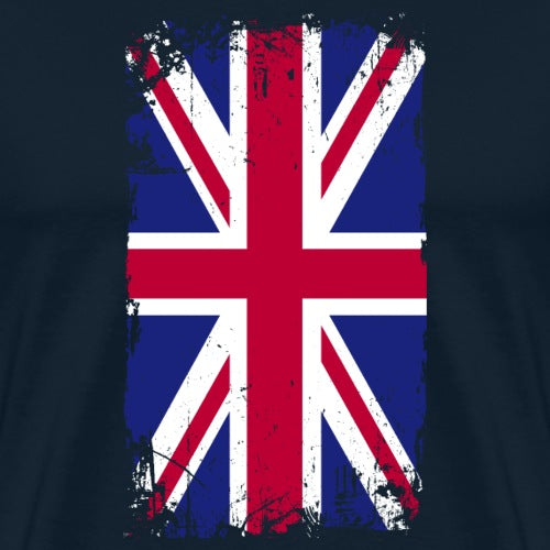 Navy blue t-shirt with a distressed Union Jack design
