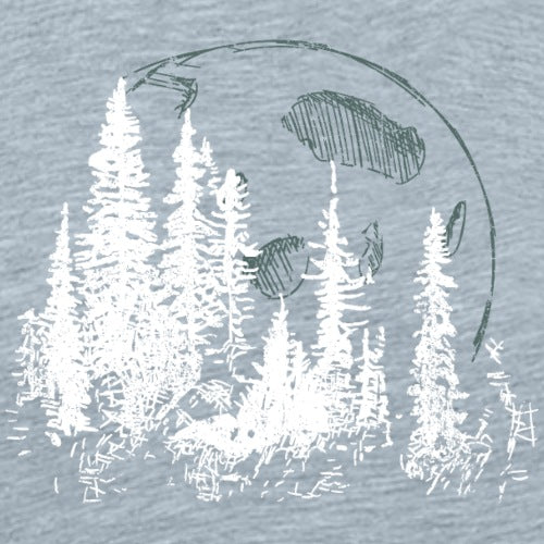 Moonlight shining over forest trees in a tranquil scene.