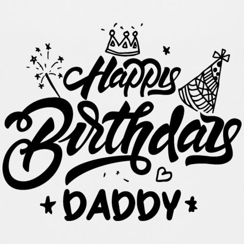 Happy Birthday DADDY' with decorative elements on a white background