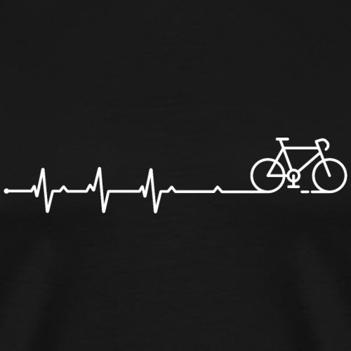 Heartbeat line with a bicycle on a black background
