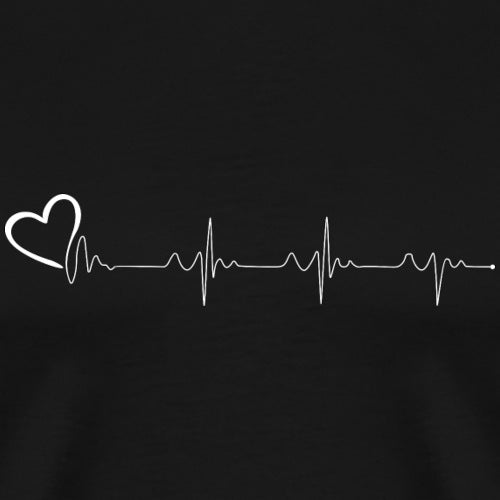 Heart rate monitor design with a heart symbol on a black background
