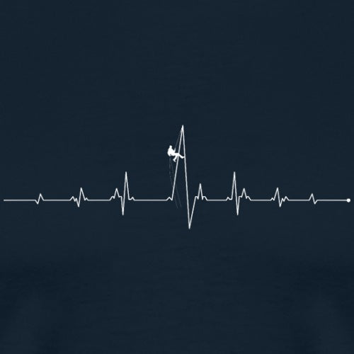 Heartbeat line design on a navy background