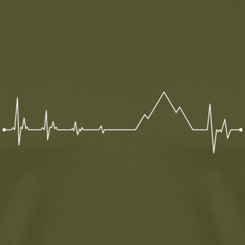 Heartbeat line design on a green background
