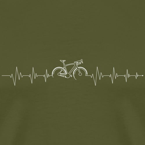 Bicycle design with heart rate line on a green background