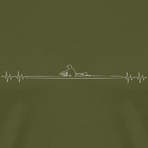 Heartbeat line with a person lying on the ground on a dark green background