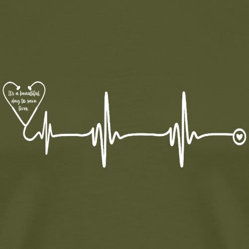 Heart rate design with heart shapes on a green background