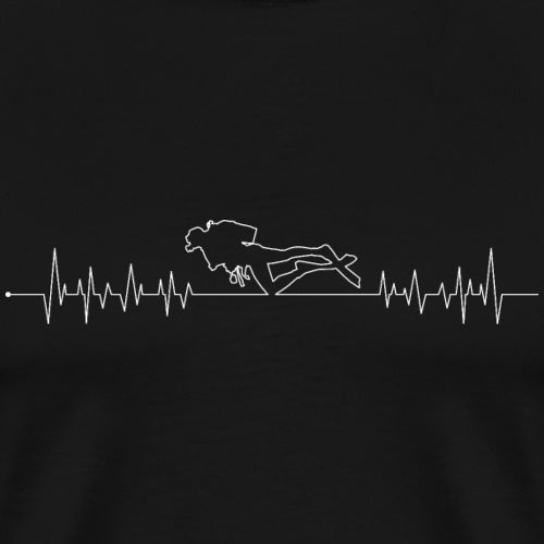 Heartbeat line with a silhouette of a person holding hands on a black background