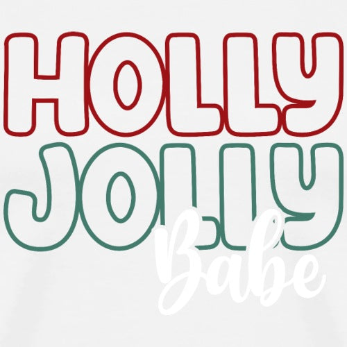 Holly Jolly in red and green on a white background with a watermark.