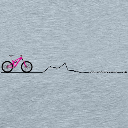 Simplified illustration of a pink bicycle on a textured gray background