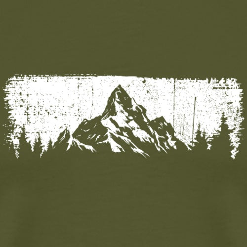 Mountain design on a green background