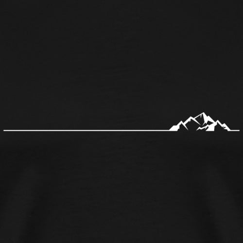 Minimalist design of a mountain range on a black background