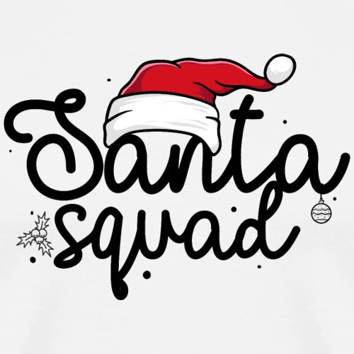 Santa Squad' with a Santa hat on a white background