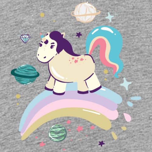 Unicorn with rainbow on a gray background
