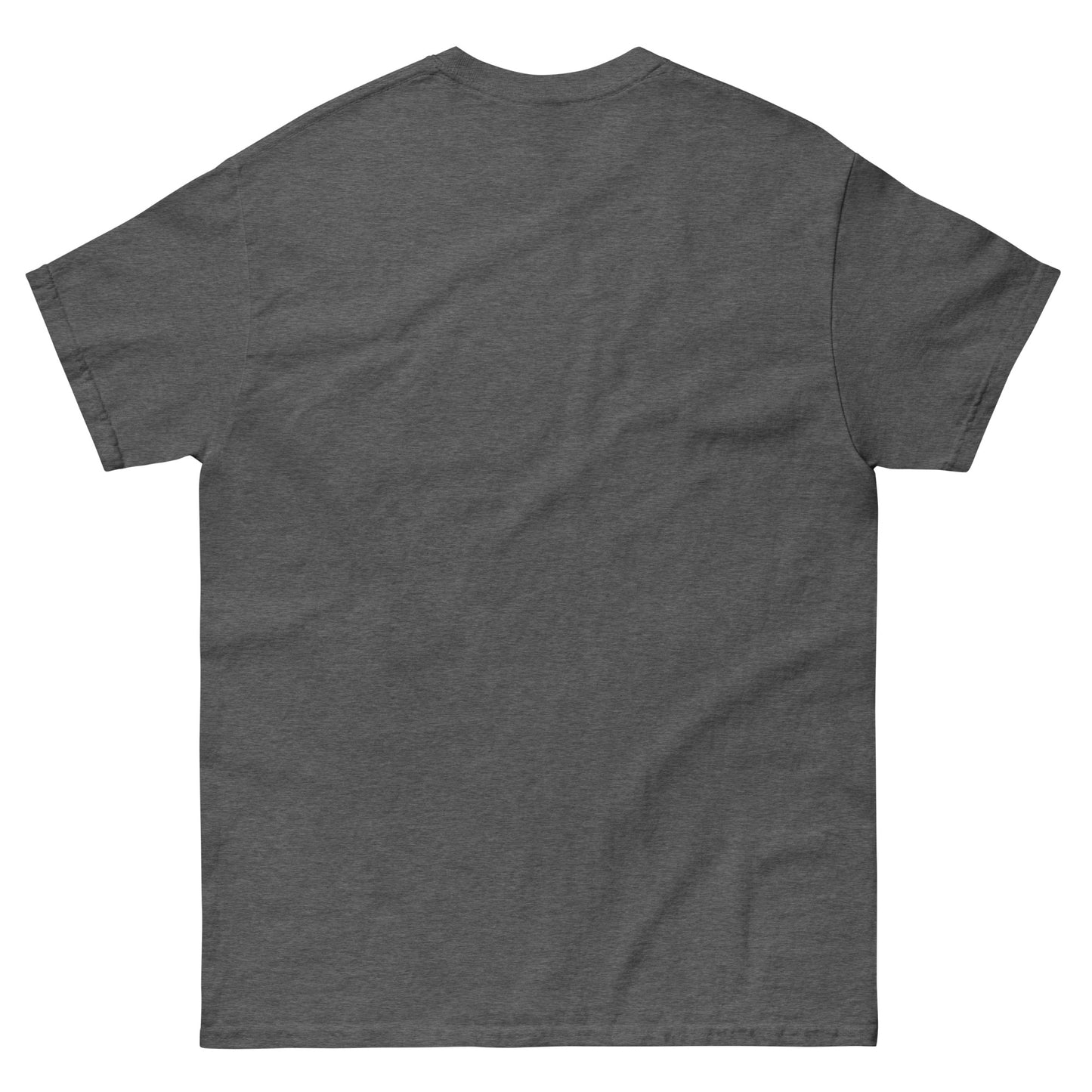 Plain dark gray t-shirt on a white background