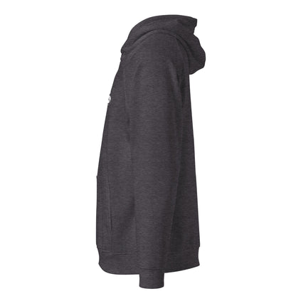 Dark gray hoodie on a white background