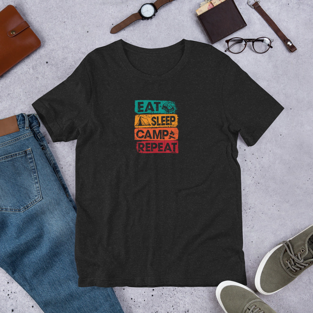 Simple outdoor-themed design featuring camping lifestyle quote