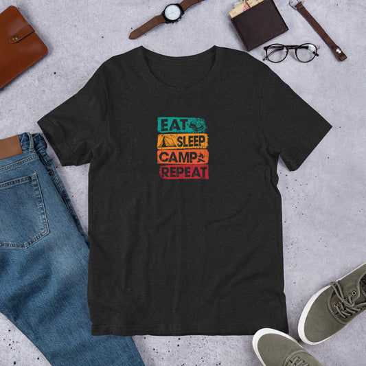 Simple outdoor-themed design featuring camping lifestyle quote