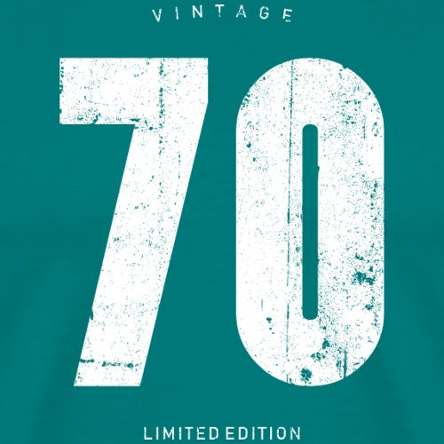 Vintage-style '70' design on a teal background with 'Limited Edition' text.