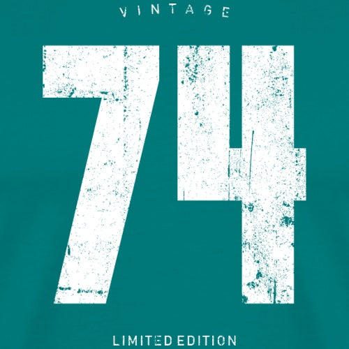 Vintage-style '74 design on a teal background with 'Limited Edition' text.