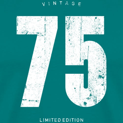 Vintage-style '75' design on a teal background with 'Limited Edition' text.