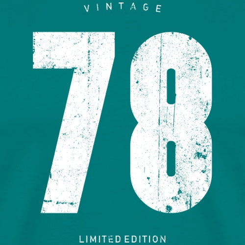 Vintage-style number '78' on a teal background with 'Limited Edition' text.