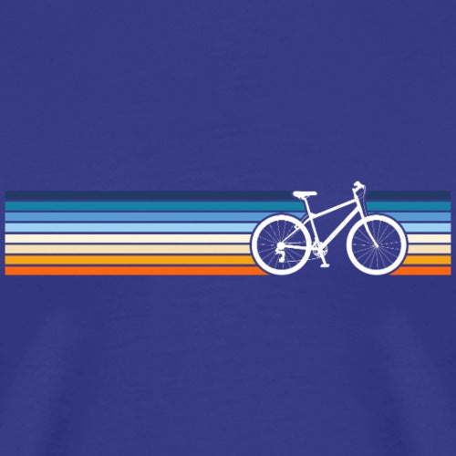 Bicycle design on a blue background with colorful stripes