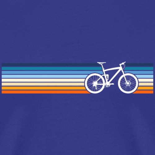 Bicycle design on a blue background with colorful stripes